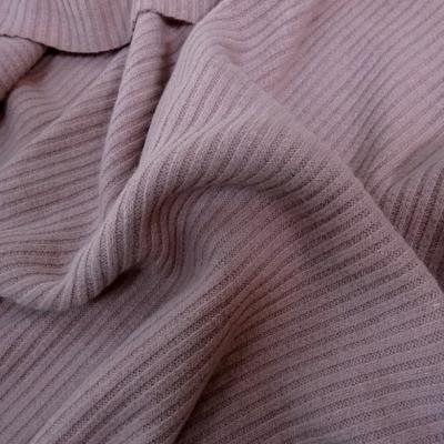 Maille jersey laine melangee rose poudre 1 