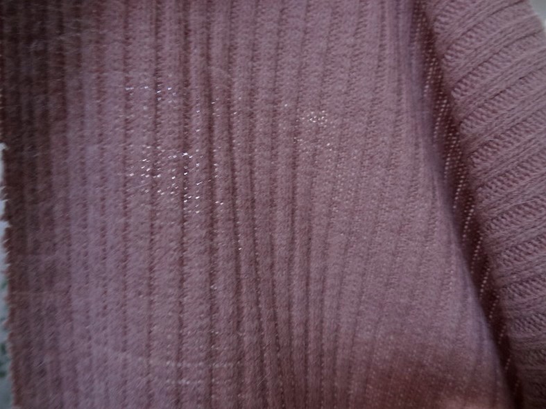 Maille jersey laine melangee rose poudre 3