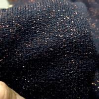 Maille lainage bleu encre avec fil lurex cuivre 5 
