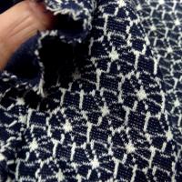 Maille lainage bleu marine motif japonais 2 