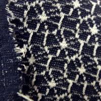 Maille lainage bleu marine motif japonais 7 