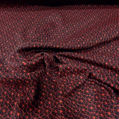 Maille lainage bleu marine motif japonais rouge 3 