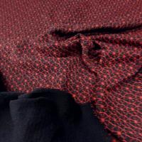Maille lainage bleu marine motif japonais rouge 4 