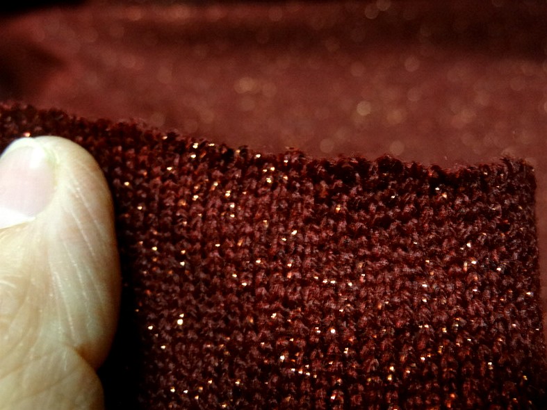Maille lainage bordeaux avec fil lurex cuivre 5