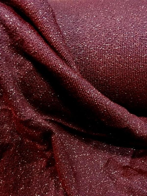 Maille lainage bordeaux avec fil lurex cuivre 7 