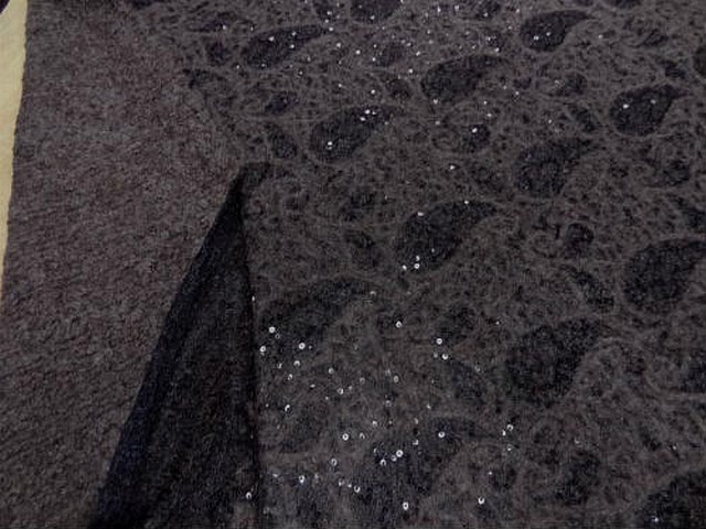 Maille laineuse cannelle cachemire et sequins 2