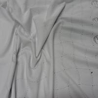 Maille lycra blanche motif central carreaux ondules 2