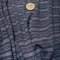 Maille lycra bleu guede rayures tricot lurex argent 2