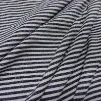 Maille lycra lurex metal rayures marinière blanc et noir 1