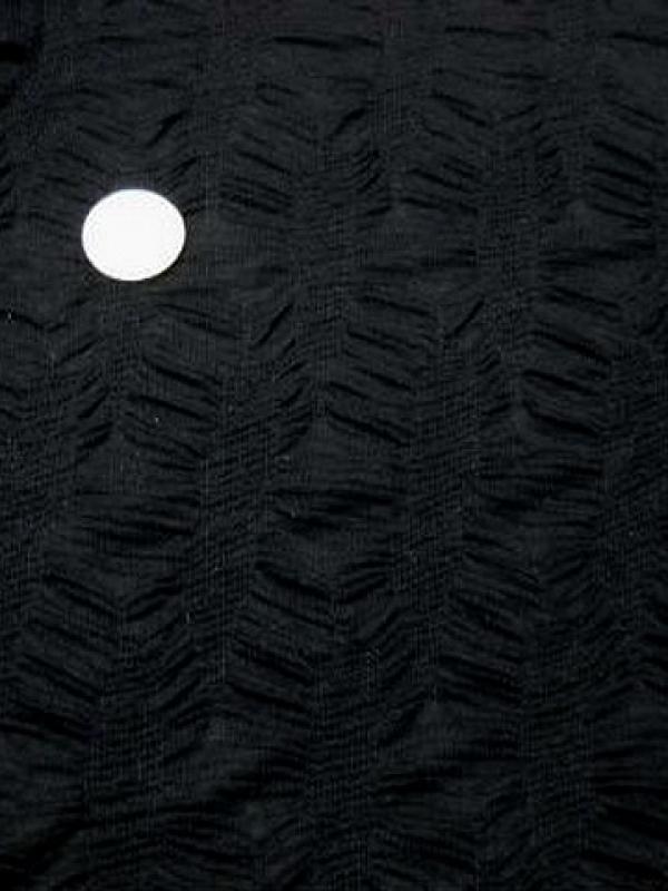 Maille lycra noire chevrons plisses fantaisie 1 