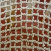 Maille ou resille quadrillee large ecrue en coton lin 3 