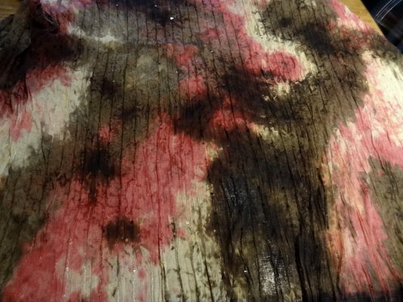 Maille resille coton marbre rose a sequins 1