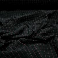 Maille stretch cloquee noire rayee fuchsia 1