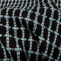 Maille tricot quadrillee bleu givre 1 