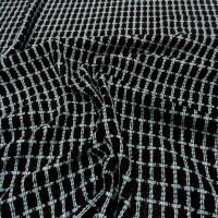 Maille tricot quadrillee bleu givre 2 