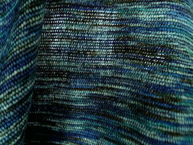 Maille velours chenille camaieu de bleus 4