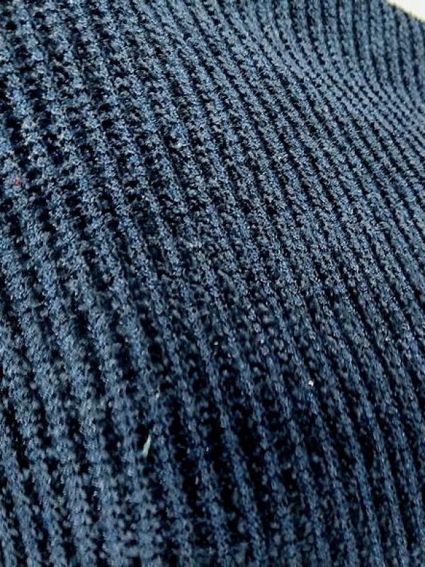 Maille velours chenille cotelee bleu cobalt 1 