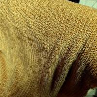 Maille velours chenille cotelee moutarde dore 2 