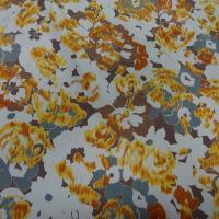 Microfibre blanche imprime fleurs ton safran0