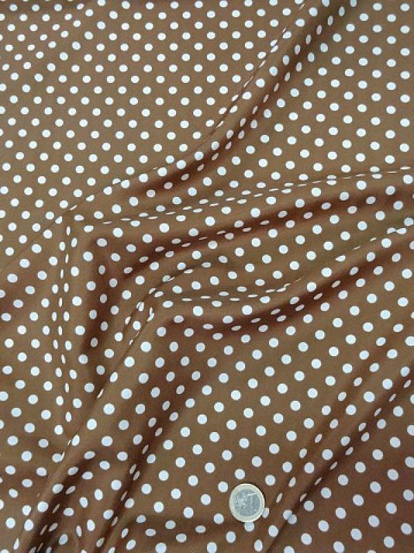 Microfibre cannelle a pois blancs 1 