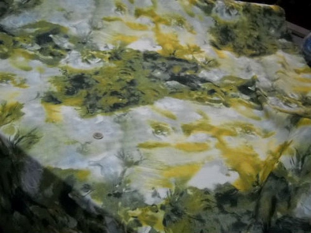 Microfibre motif abstrait kaki noir banane 3