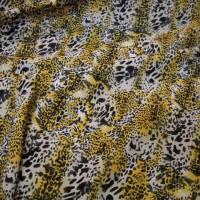 Microfibre motif leopard safran noir blanc 1