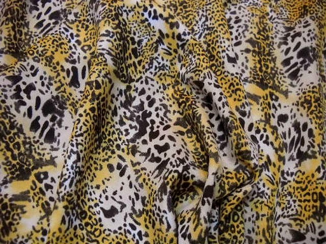 Microfibre motif leopard safran noir blanc 2