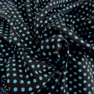 Microfibre noir pois bleu canard 1 