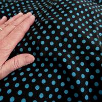 Microfibre noir pois bleu canard 2 