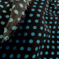 Microfibre noir pois bleu canard 5 
