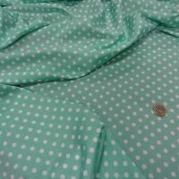 Microfibre vert d eau a pois blanc 3