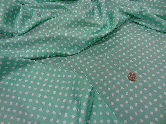 Microfibre vert d eau a pois blanc 3