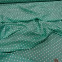 Microfibre vert d eau a pois blanc