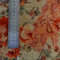 Mousseline beige fleurs et cachemire corail 3