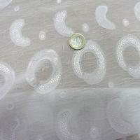 Mousseline blanc casse motifs cercle point virgule 3 