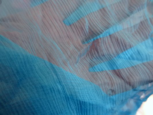 Mousseline chiffon bleu turquoise 02