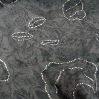 Mousseline chiffon en soie marron surbrodee de sequins 2 