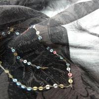 Mousseline chiffon en soie marron surbrodee de sequins 4 