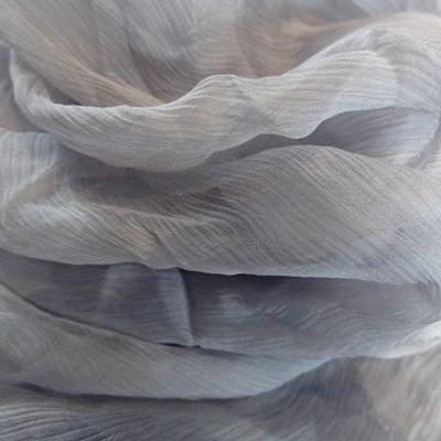 Mousseline chiffon nuage gris 01