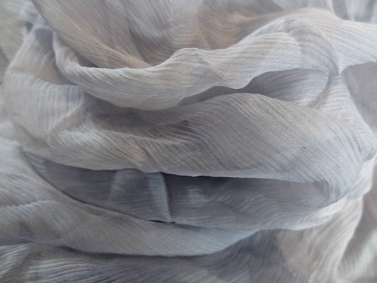 Mousseline chiffon nuage gris 01