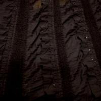 Mousseline chocolat a volants sequins et broderies 1