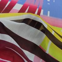 Mousseline crepon grand motif traits de couleurs 4 