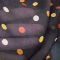 Mousseline crepon marron a pois 3 