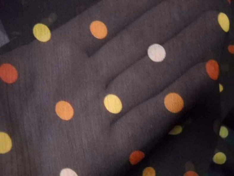 Mousseline crepon marron a pois 4