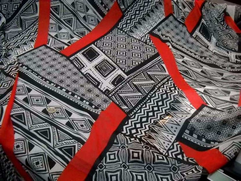 Mousseline crepon patchwork ethnique 3