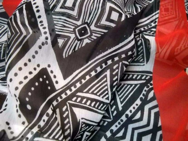 Mousseline crepon patchwork ethnique 4