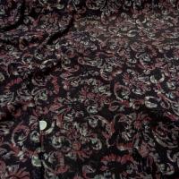 Mousseline crepon prune motifs classiques marbres 