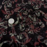 Mousseline crepon prune motifs classiques marbres 1