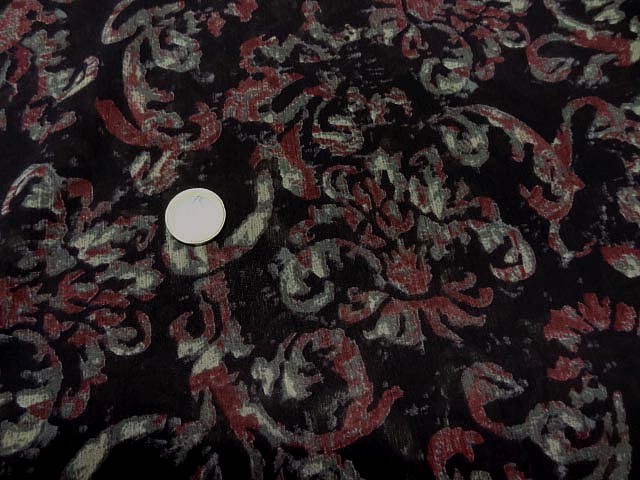 Mousseline crepon prune motifs classiques marbres 1