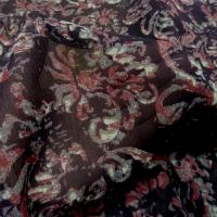 Mousseline crepon prune motifs classiques marbres 2